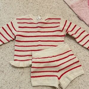 Jessica Simpson Red and stripe Knit Set NWOT